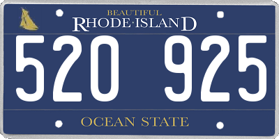 RI license plate 520925