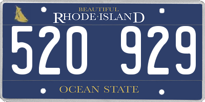 RI license plate 520929
