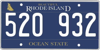 RI license plate 520932