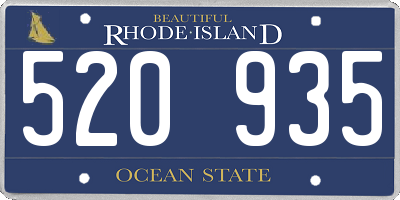 RI license plate 520935
