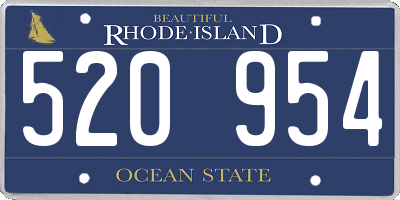 RI license plate 520954