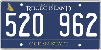 RI license plate 520962