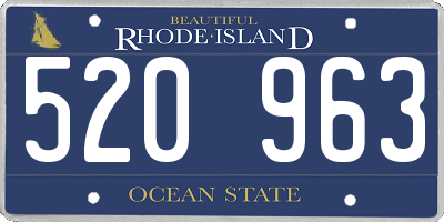 RI license plate 520963
