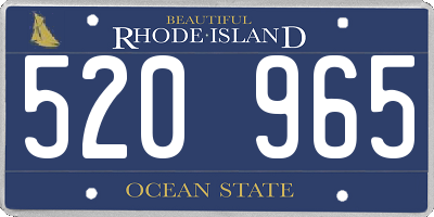 RI license plate 520965