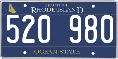 RI license plate 520980
