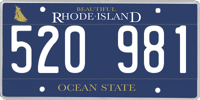 RI license plate 520981