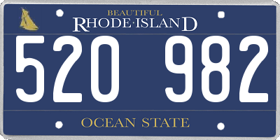 RI license plate 520982
