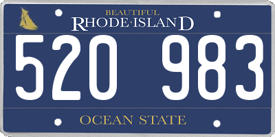 RI license plate 520983
