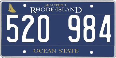 RI license plate 520984
