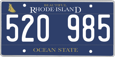 RI license plate 520985