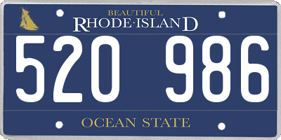 RI license plate 520986