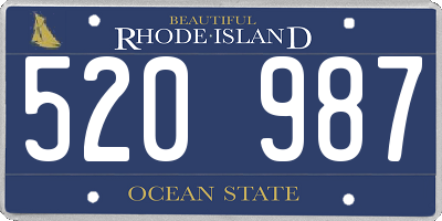 RI license plate 520987
