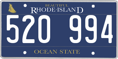 RI license plate 520994