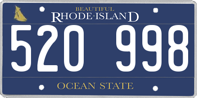 RI license plate 520998