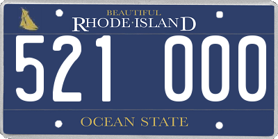 RI license plate 521000