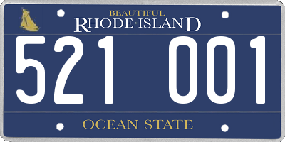 RI license plate 521001