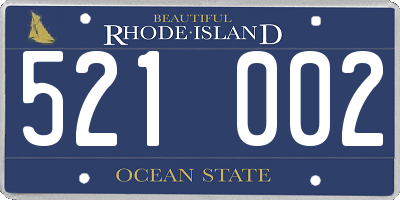 RI license plate 521002