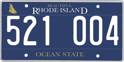 RI license plate 521004