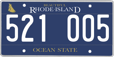 RI license plate 521005