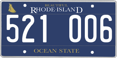 RI license plate 521006