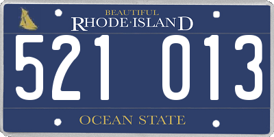 RI license plate 521013