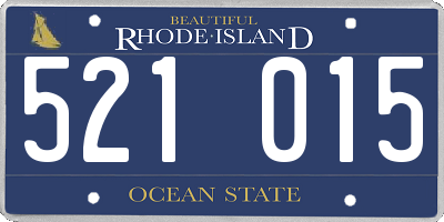 RI license plate 521015