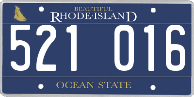 RI license plate 521016