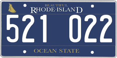 RI license plate 521022