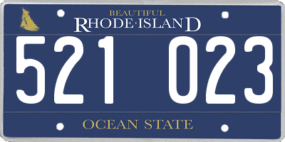 RI license plate 521023