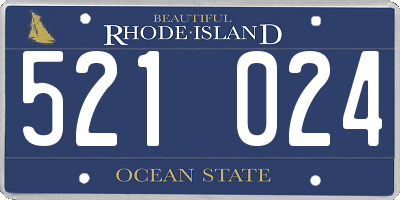 RI license plate 521024