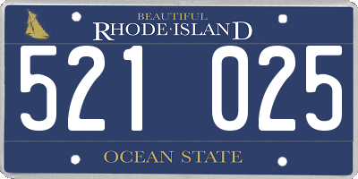 RI license plate 521025
