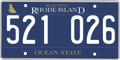 RI license plate 521026