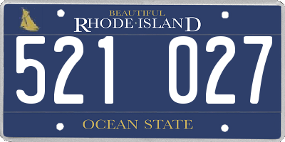 RI license plate 521027