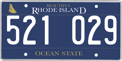 RI license plate 521029