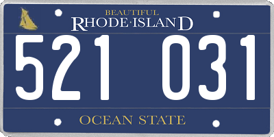 RI license plate 521031