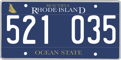 RI license plate 521035