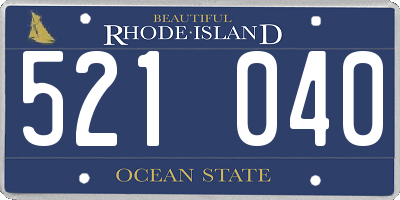 RI license plate 521040