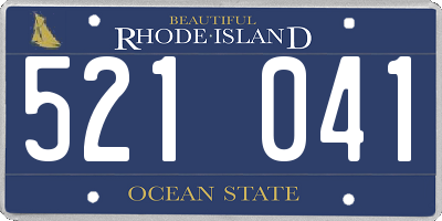 RI license plate 521041