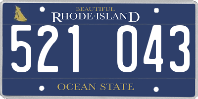 RI license plate 521043