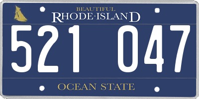 RI license plate 521047