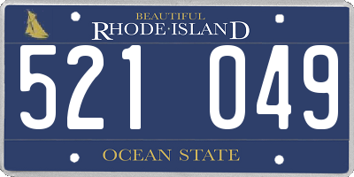 RI license plate 521049