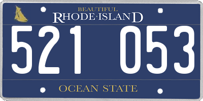 RI license plate 521053