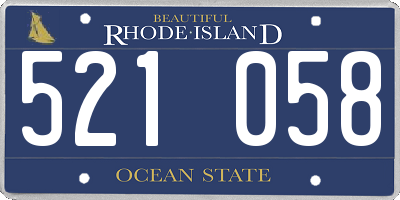 RI license plate 521058