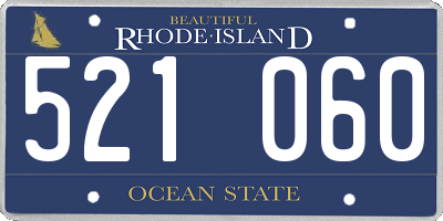 RI license plate 521060