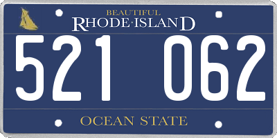 RI license plate 521062