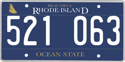 RI license plate 521063