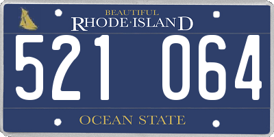 RI license plate 521064
