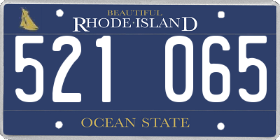 RI license plate 521065