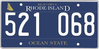 RI license plate 521068