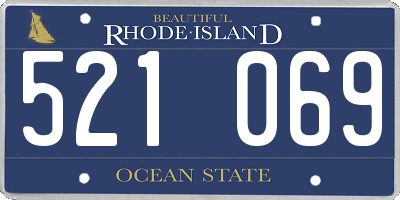 RI license plate 521069